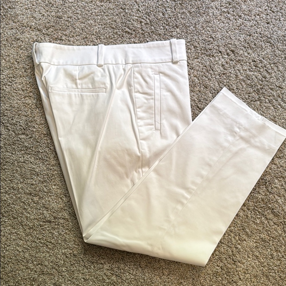 LOFT White Ankle Cropped Pants
